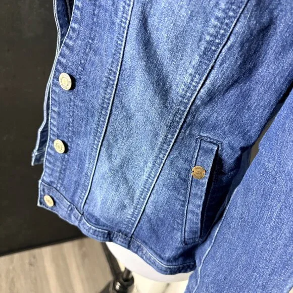 Tommy Hilfiger Tommy Girl Ruffle Denim Jacket Women’s M-L Jean Coat - Picture 6 of 11